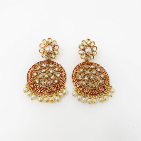 Image of Painted Polki Earrings