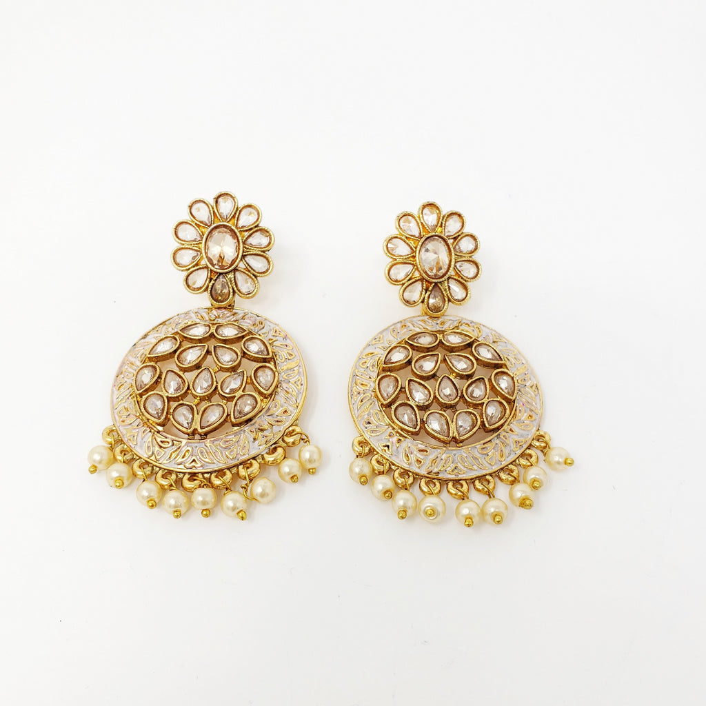Painted Polki Earrings