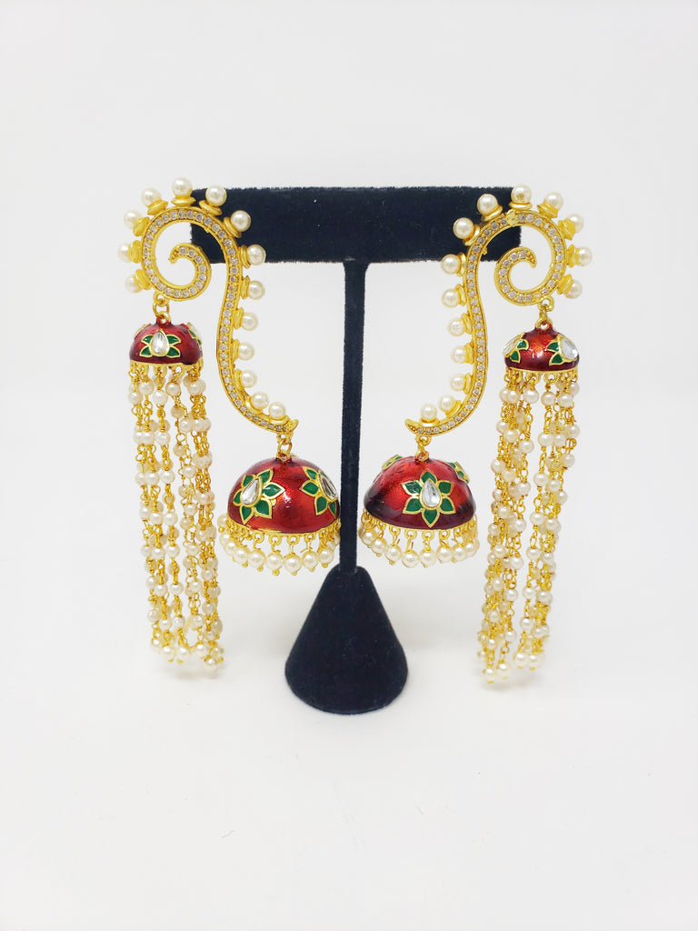 Painted Statement Chandelier Jhumkis