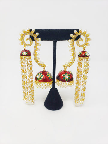Image of Painted Statement Chandelier Jhumkis