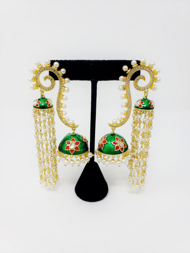 Painted Statement Chandelier Jhumkis