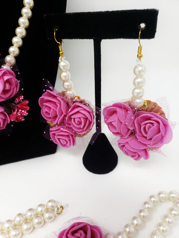 Image of Pink Flower Jewelry Set