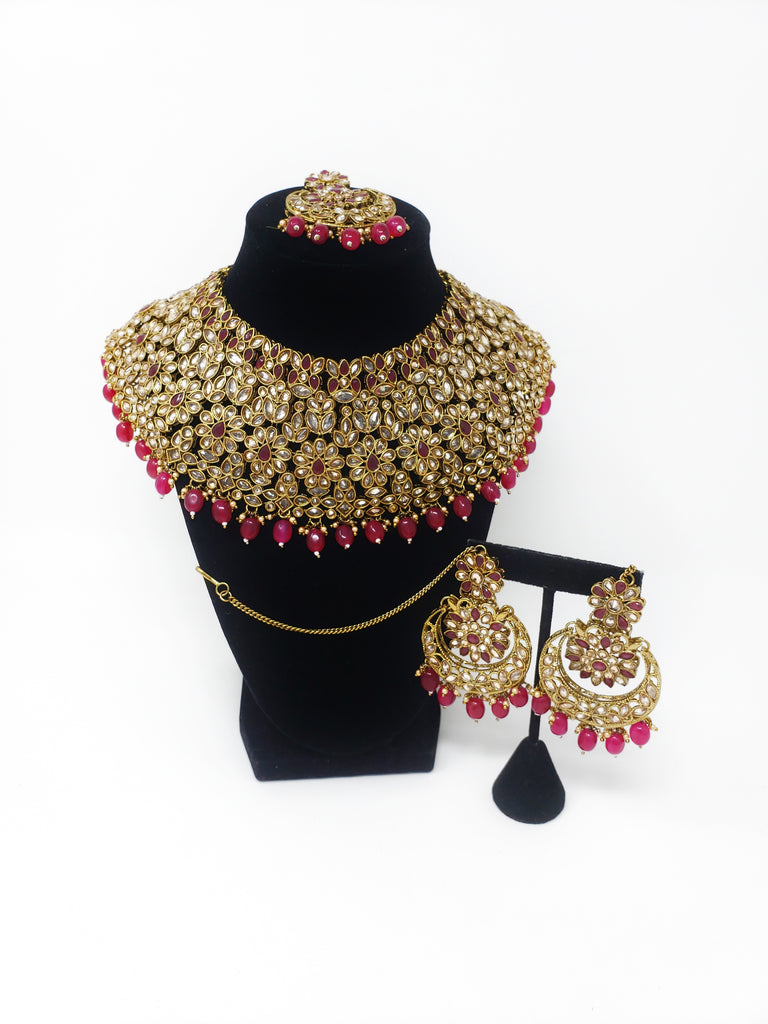 Plum/Red Antique Bridal Set