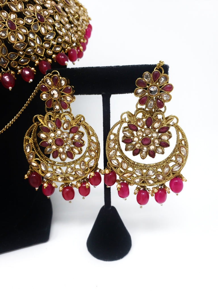 Plum/Red Antique Bridal Set