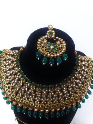 Emerald Green Antique Bridal Set