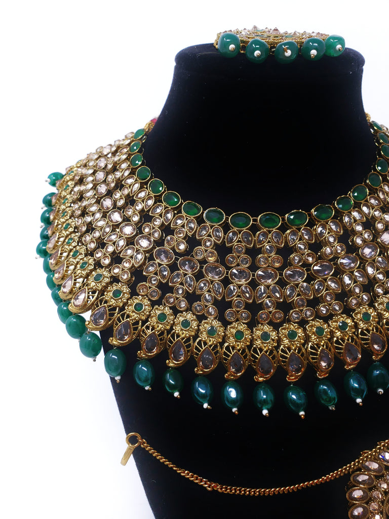Emerald Green Antique Bridal Set