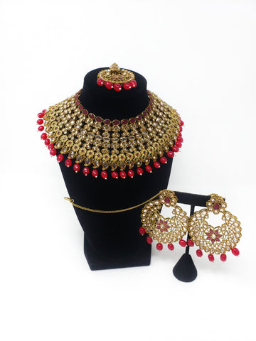 Image of Red/Maroon Antique Bridal Set