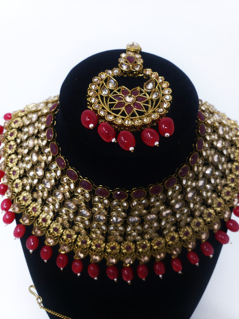 Red/Maroon Antique Bridal Set
