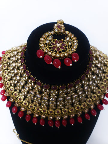 Image of Red/Maroon Antique Bridal Set