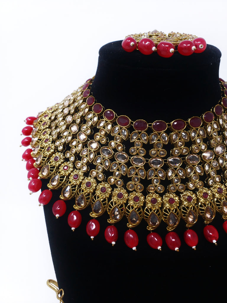 Red/Maroon Antique Bridal Set