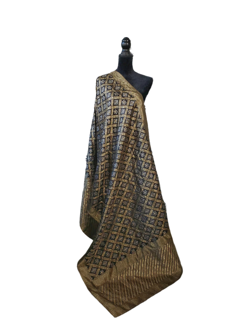 Grey & Black Banarsi Dupatta