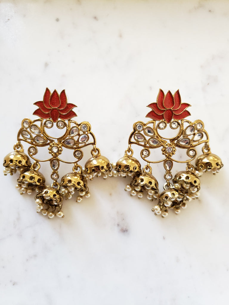 Lotus Champagne Earrings