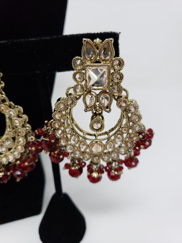 Image of Maroon Polki Choker Set