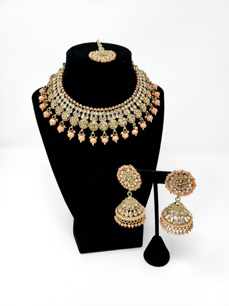 Peach Polki Choker Set