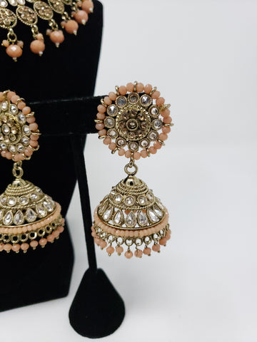 Image of Peach Polki Choker Set