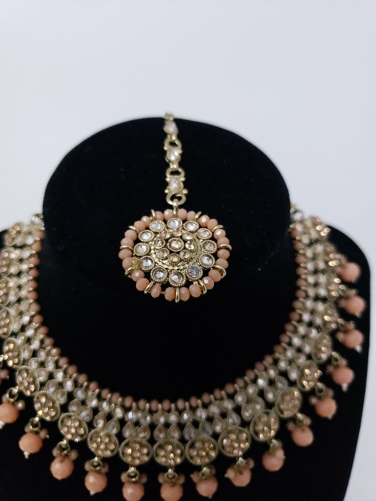 Peach Polki Choker Set