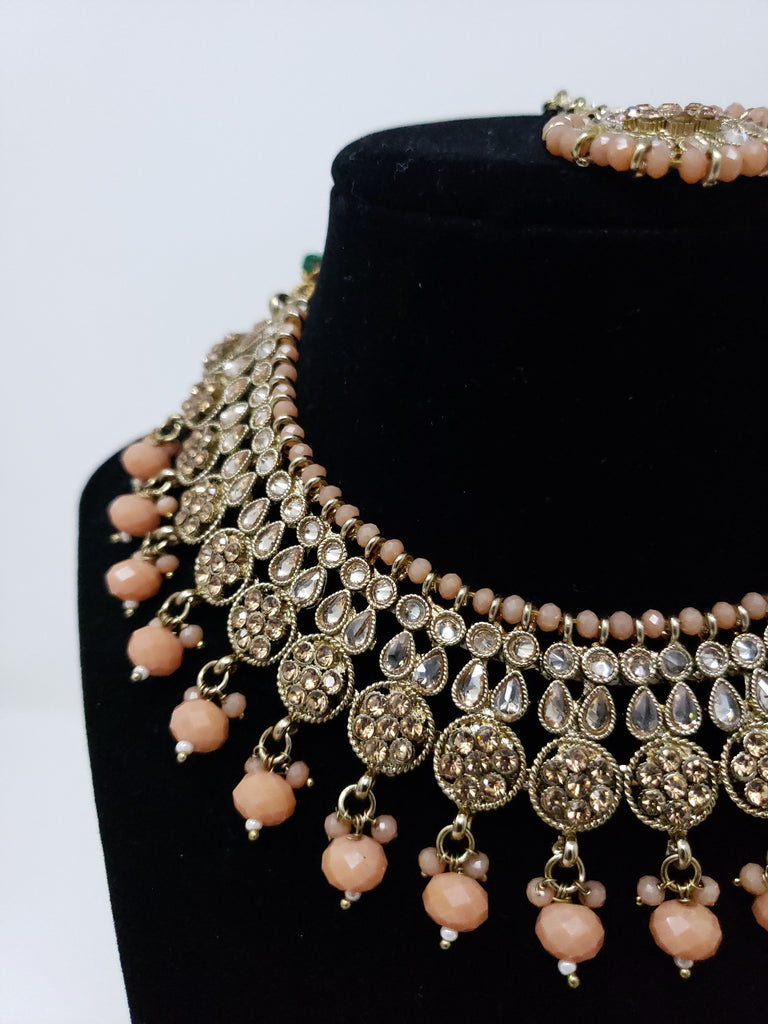 Peach Polki Choker Set