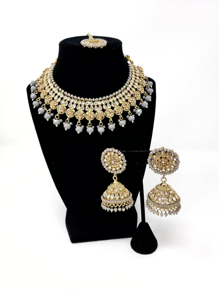 Grey Polki Choker Set