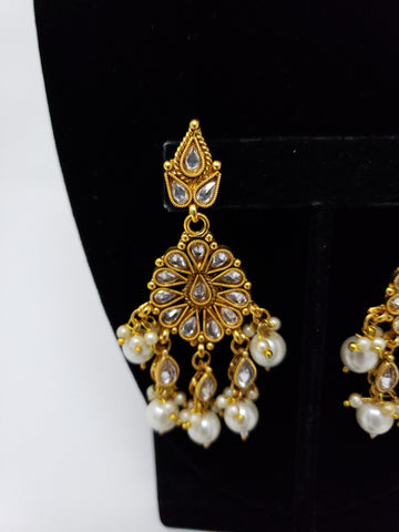 Image of Gold Toned Polki Collar Choker Set