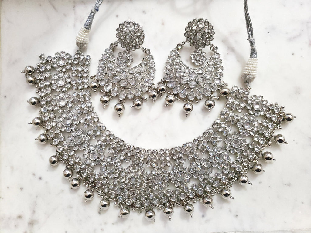 Silver Polki Choker Set