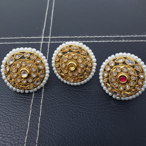 Image of Polki Moti Ring - 3 Colours