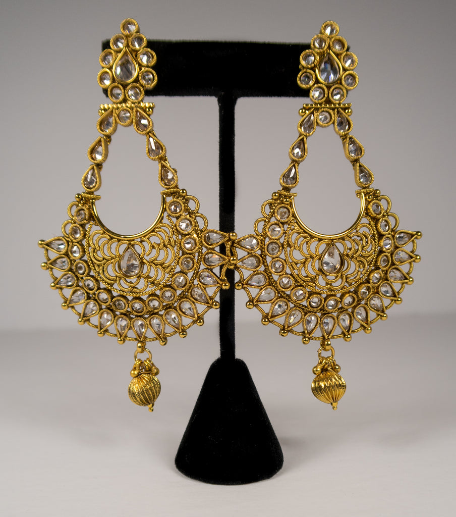 Gold Polki Earrings (2Pc)