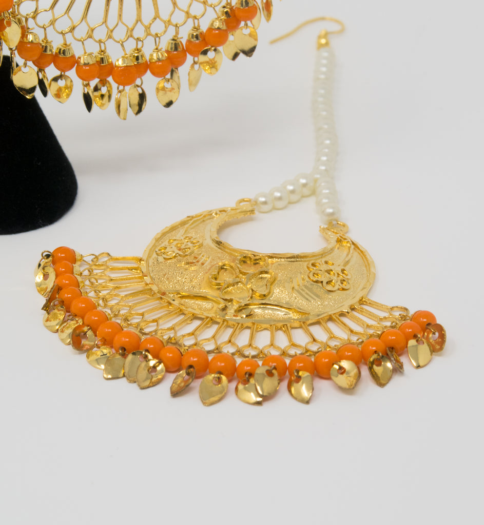 Orange & Gold Jadau Set