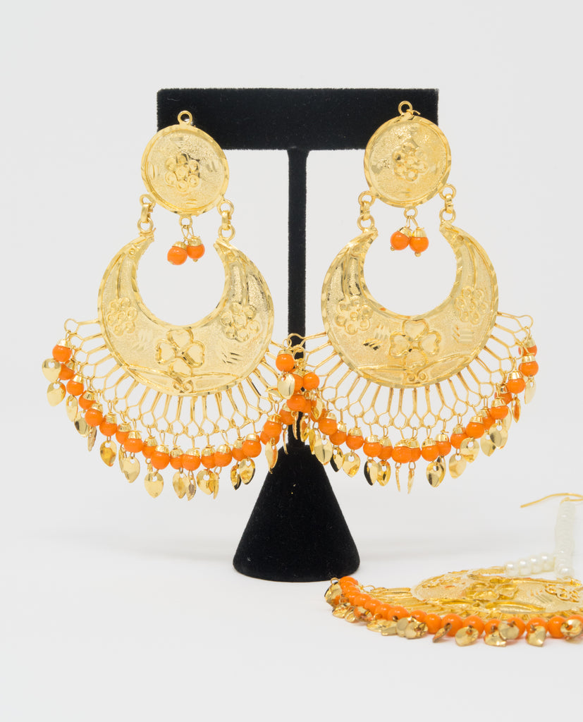 Orange & Gold Jadau Set