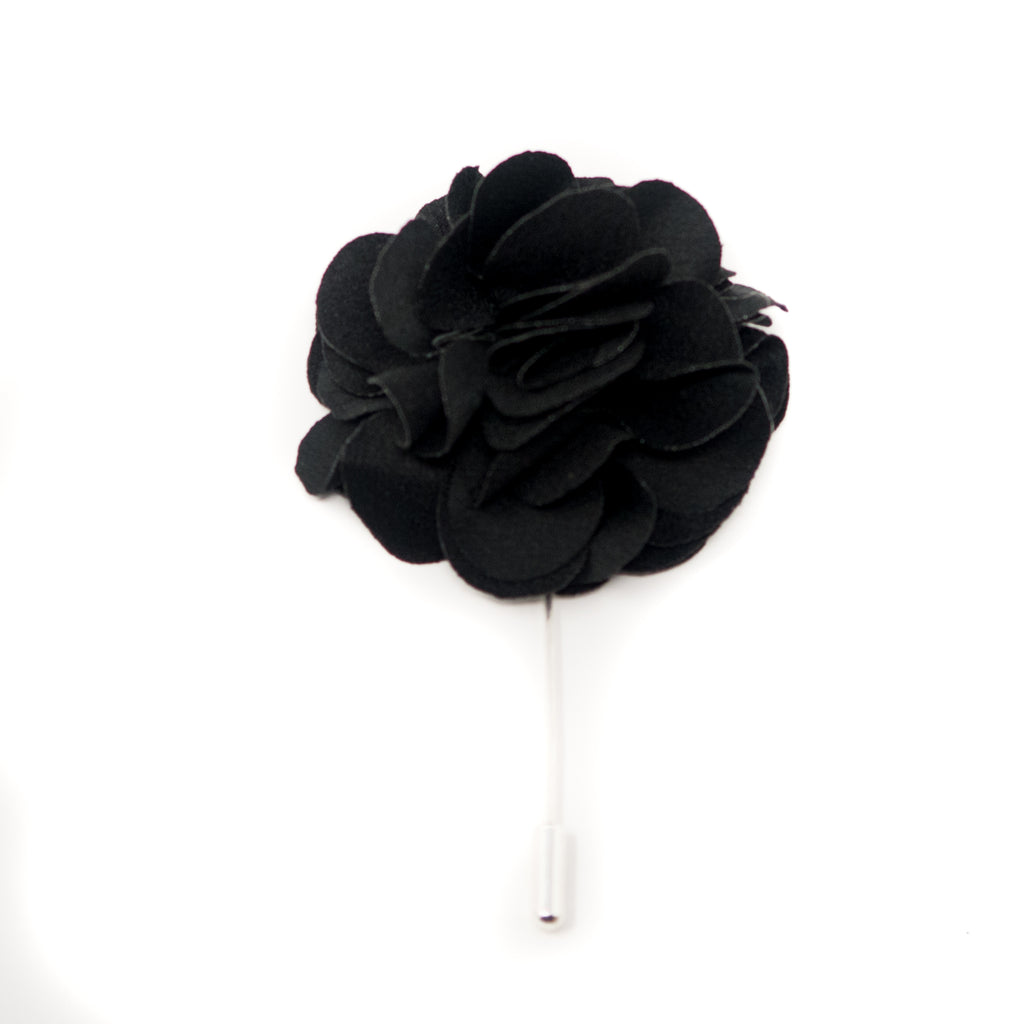 Black Floral Lapel Pin