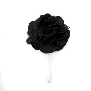Black Floral Lapel Pin