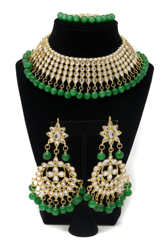 Image of Green Kundan Choker Set