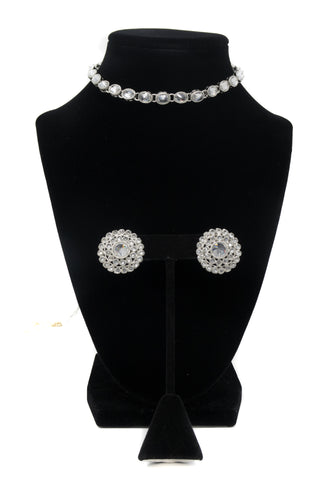 Image of Single Line Silver Choker Set