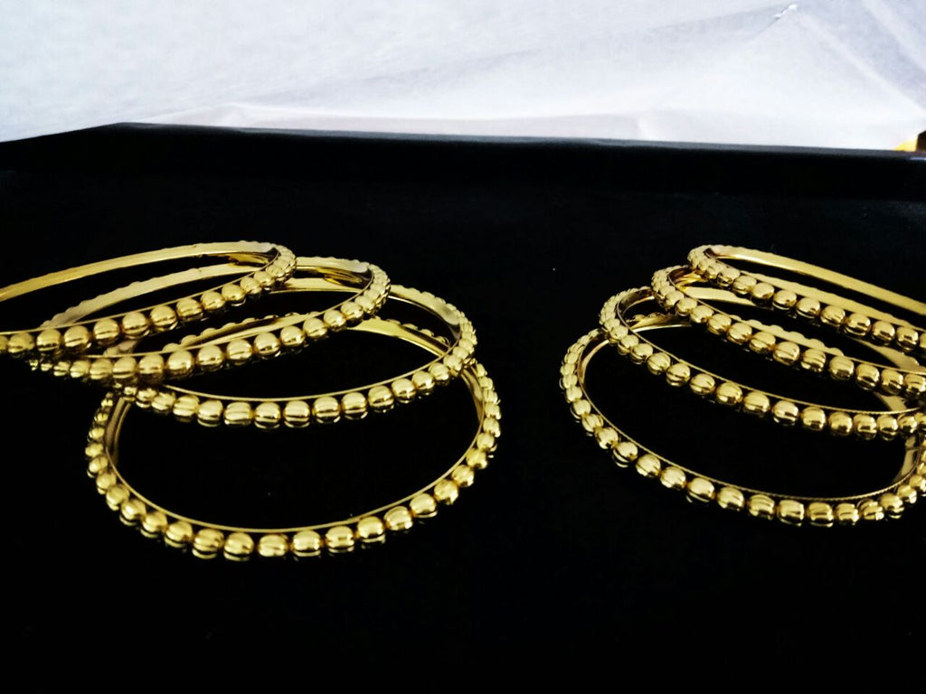 Simple Gold Pearl Kara's Bangels