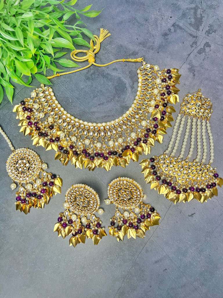 Purple Pippal Patti Set