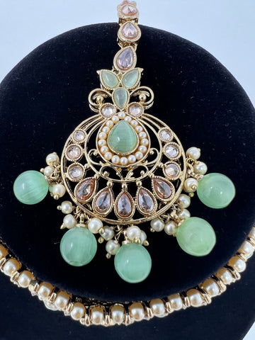 Image of Teardrop Mint Polki Choker Set