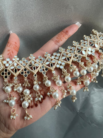Image of Gold Tone Mirror Choker Set