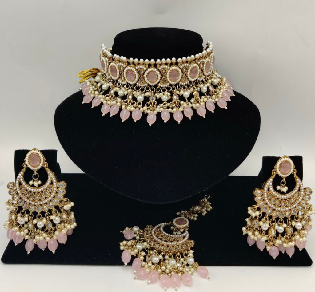 Baby Pink Oversized Choker Set