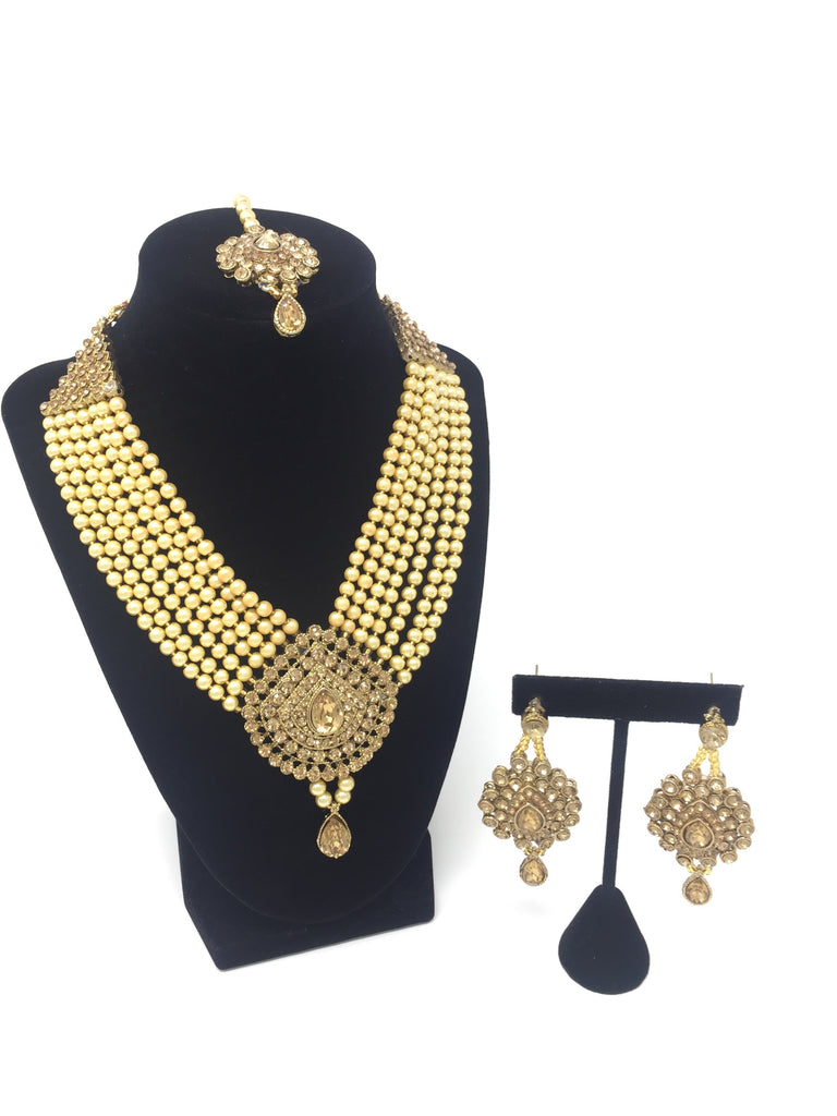 Off White Antique Pearl Mala Set
