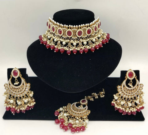Image of Oversized Red Choker Set
