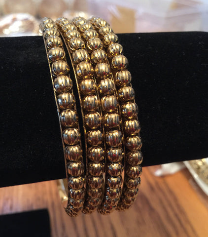 Image of Simple Gold Pearl Kara's Bangels