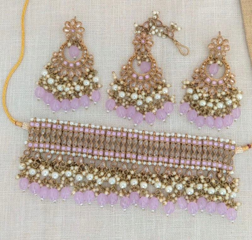 Lilac Polki Choker Set