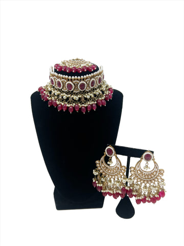 Image of Oversized Red Choker Set