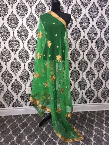 Image of Green Net Dupatta - Clearance