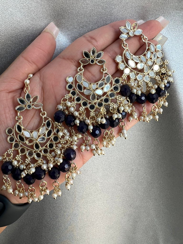 Navy Blue Mirror Choker Set
