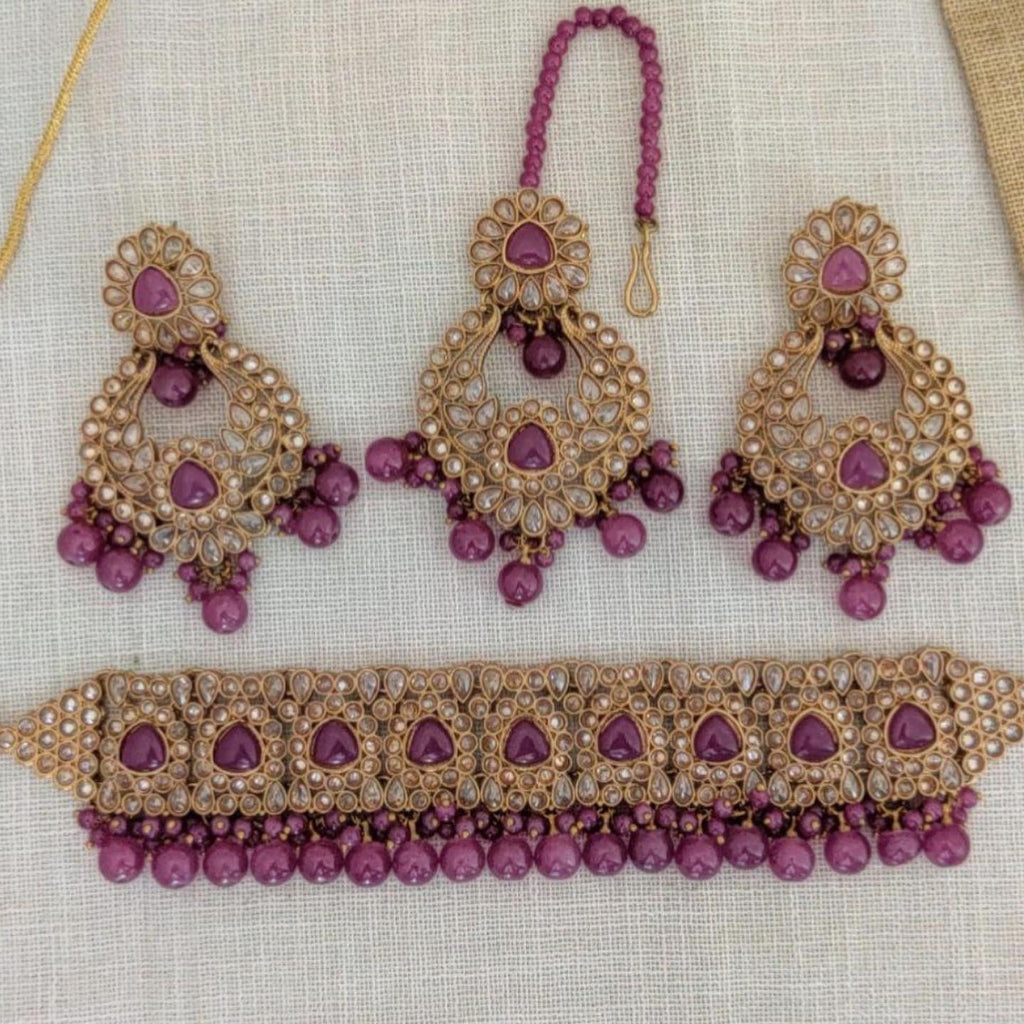 Plum Antique Collar Choker Set