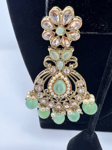 Image of Teardrop Mint Polki Choker Set