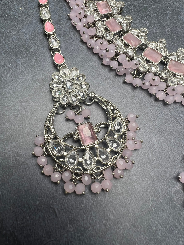 Light Purple Silver Choker Set