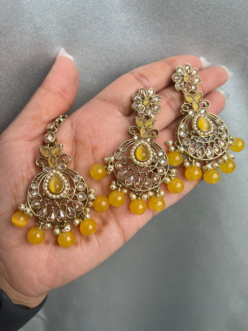 Image of Yellow Polki Choker Set