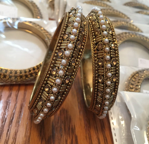 Image of Antique Kara With Moti Bangels