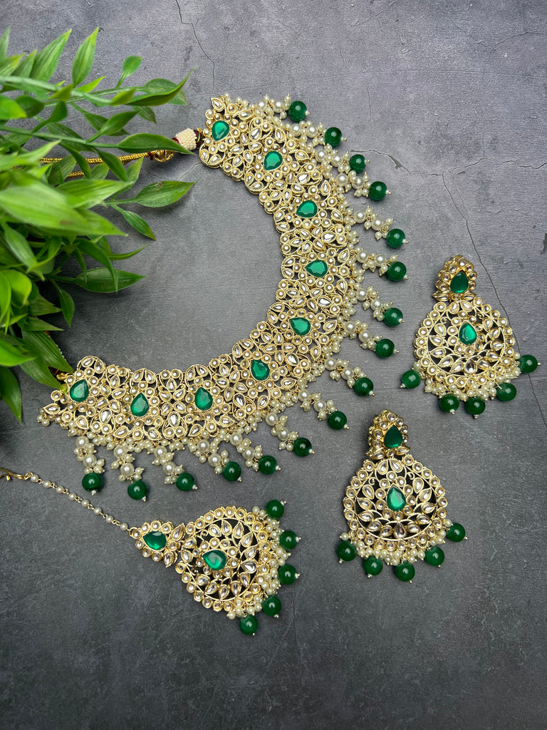 Green Kundan Choker Set